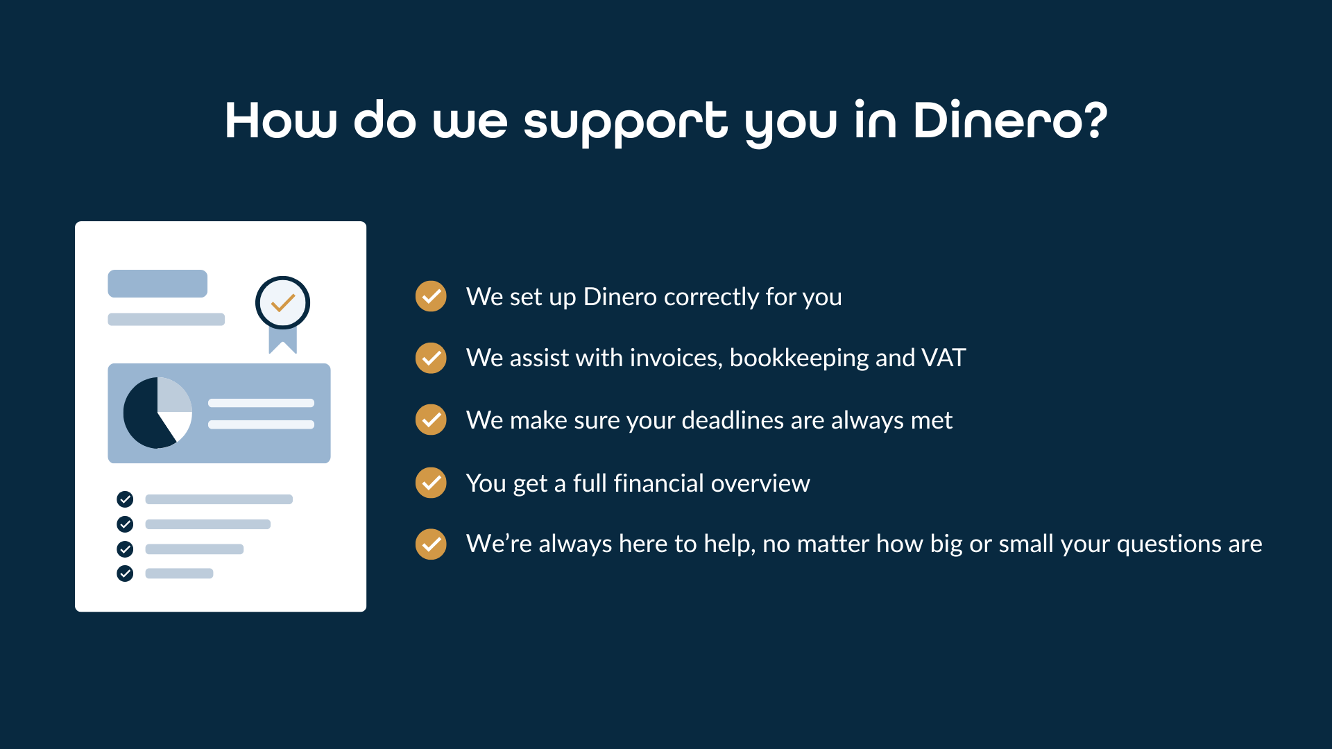 Visual overview of how Accountview supports businesses using Dinero accounting software